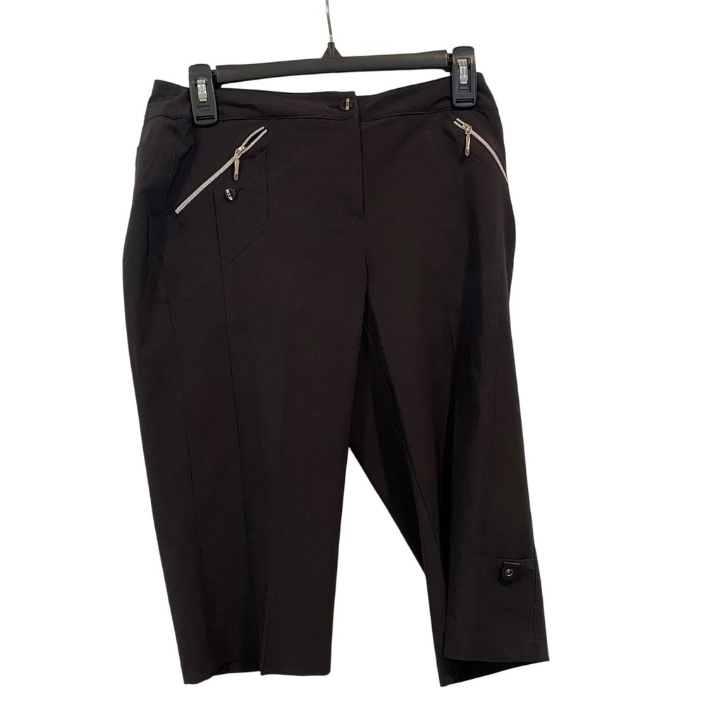 Jamie Sadock Womens Size 2 Jet Black Skinnylicious Pedal Pusher Capri Golf Pants